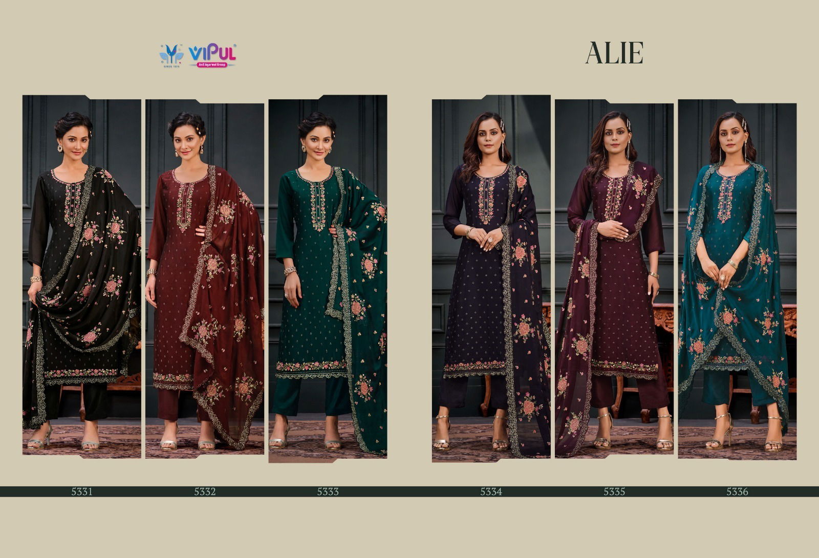 Alie By Vipul Heavy Embroidery Georgette Suits Catalog